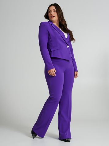 Curvy scuba crepe flared trousers  Rinascimento