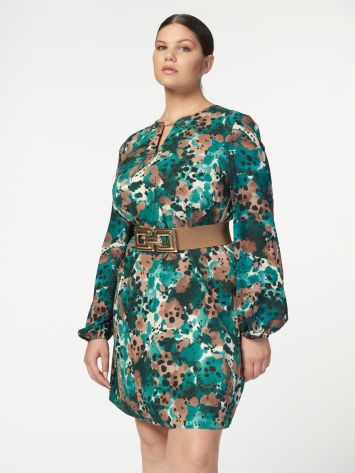 Curvy pastel animal-print dress  Rinascimento