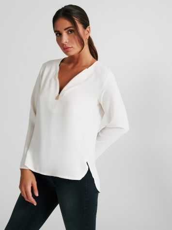 Blouse péplum à fermeture éclair   Rinascimento