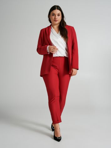 Curvy herringbone technical fabric trousers  Rinascimento
