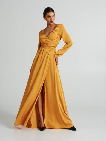 Empire-style dress with slit   Rinascimento