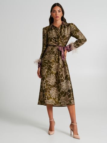 Feather chemise dress with belt  Rinascimento