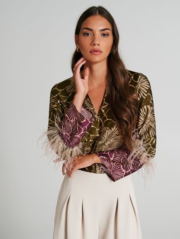 Blouse cintrée à plumes   Rinascimento