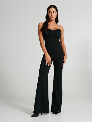 Flared taffeta jumpsuit  Rinascimento