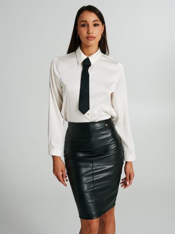 Satin shirt with bow tie   Rinascimento