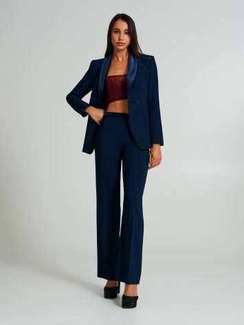Palazzo trousers with velvet waistline   Rinascimento