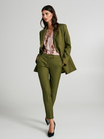 Pantalon skinny en polyviscose avec bouton  Rinascimento
