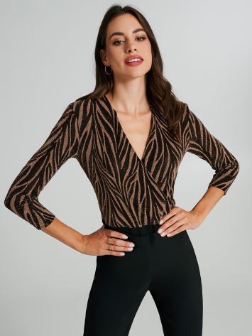 Body imprimé animalier en lurex  Rinascimento