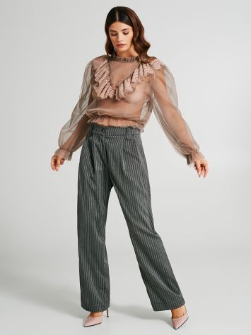 Pinstripe palazzo trousers   Rinascimento