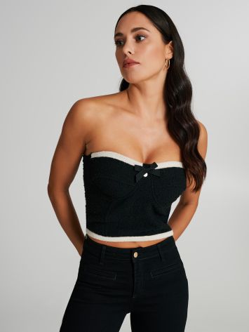 Woven matte corset with contrasting edges  Rinascimento