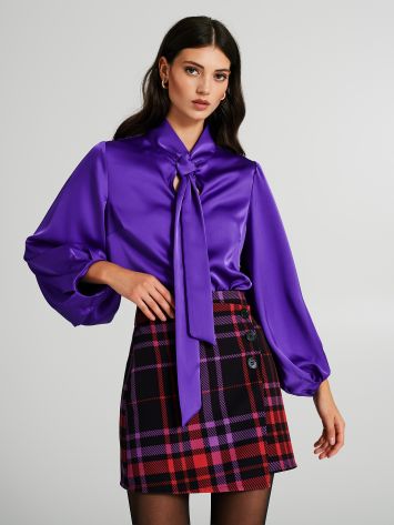 Satin blouse with bow   Rinascimento