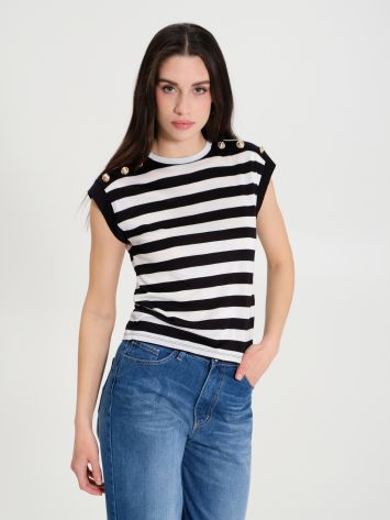 100% ECOVERO® striped T-shirt  Rinascimento