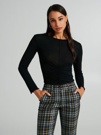 Extra-light knitted top with gathering  Rinascimento