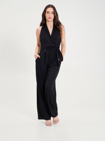 Crepe jumpsuit with bow  Rinascimento