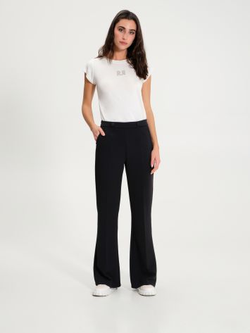 Scuba crepe trousers with buttons   Rinascimento