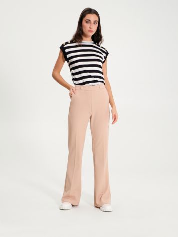 Scuba crepe trousers with buttons   Rinascimento