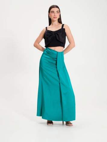 Long satin skirt with pleat  Rinascimento