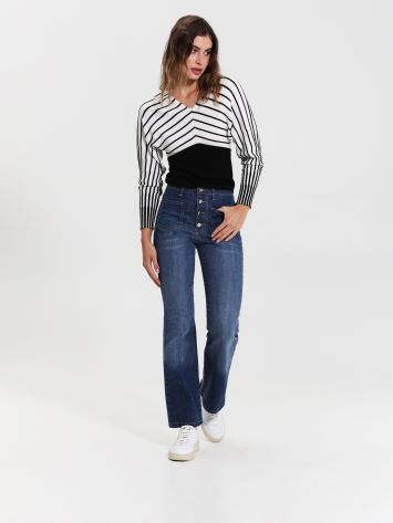 Flared Jeans with Front Pockets  Rinascimento