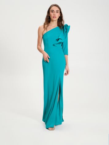 One-Shoulder Mermaid Dress with Ruffles   Rinascimento