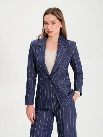 Cotton Pinstripe Jacket   Rinascimento