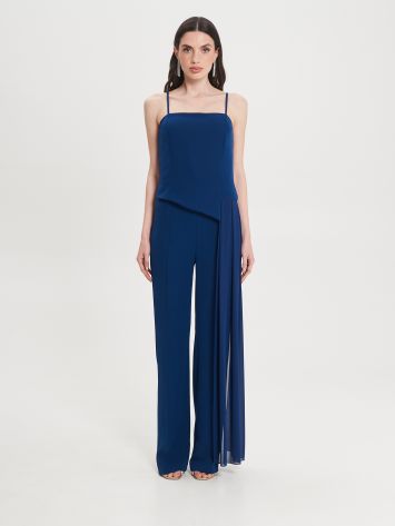 Technical Fabric Jumpsuit with a Draping  Rinascimento