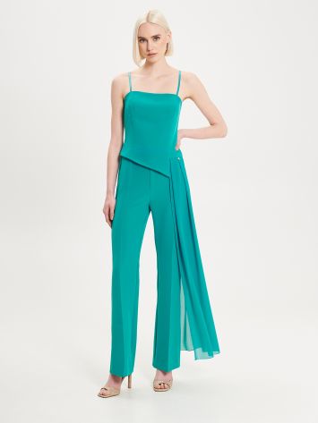Technical Fabric Jumpsuit with Draping  Rinascimento