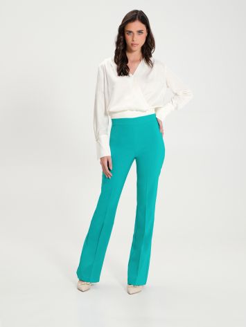 Flared Trousers in Technical Fabric  Rinascimento