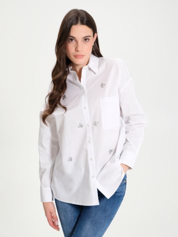 Jewelled Cotton Shirt  Rinascimento