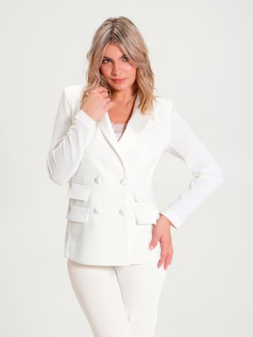 Double-breasted Jacket with Satin Inserts  Rinascimento