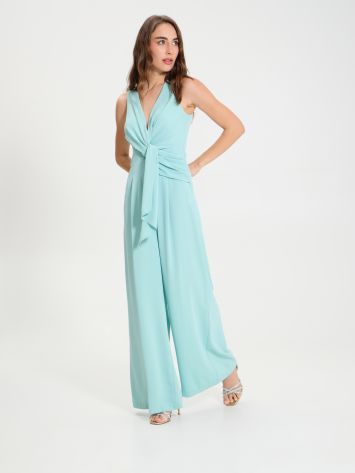 Georgette Jumpsuit with Knot   Rinascimento