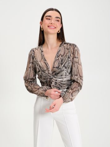 Python-print georgette blouse   Rinascimento