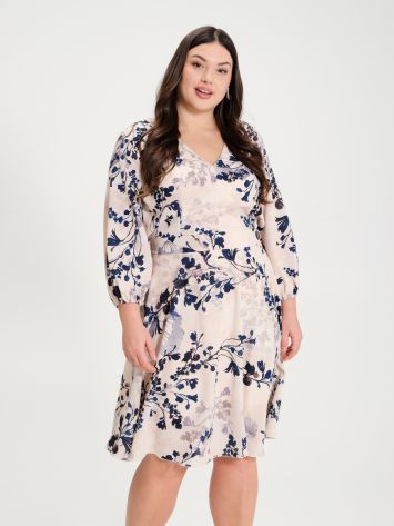 Curvy full dress with floral print  Rinascimento