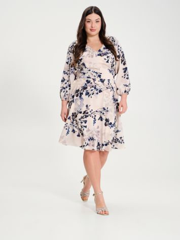 Curvy full dress with floral print  Rinascimento