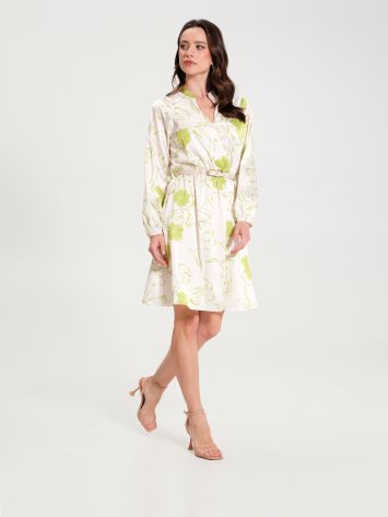 Floral A-line Dress in Lime  Rinascimento