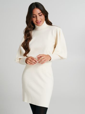 Turtleneck sweater with puff sleeves  Rinascimento