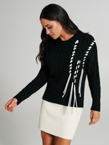 Pull tressé bicolore  Rinascimento