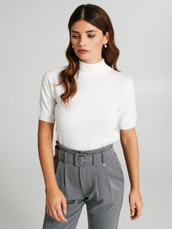 Short-sleeved turtleneck sweater   Rinascimento