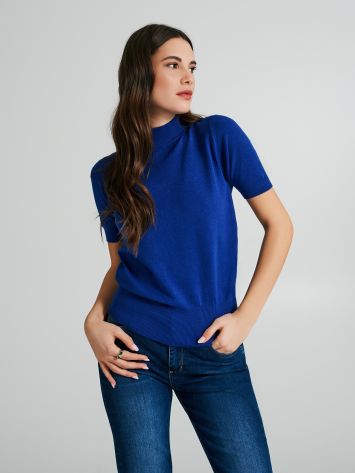 Short-sleeved turtleneck sweater  Rinascimento