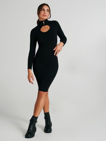 Geripptes Kleid mit Cut-Out-Detail  Rinascimento