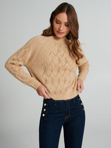 Pull épais avec col ras du cou ajouré   Rinascimento