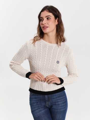 Braided Sweater with Logo   Rinascimento