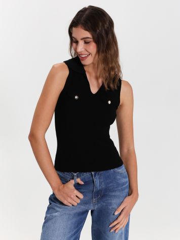 Top in Maglia Smanicato   Rinascimento