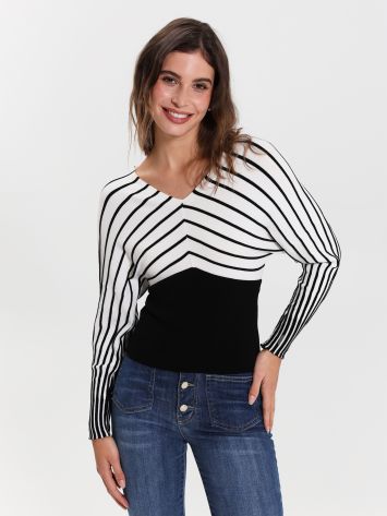 Striped Batwing Sweater   Rinascimento