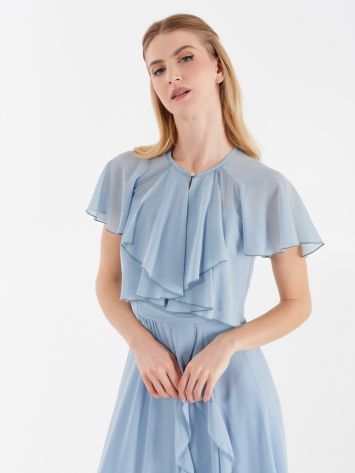 Atelier shrug with jabot collar, light blue Atelier shrug with jabot collar, light blue Rinascimento