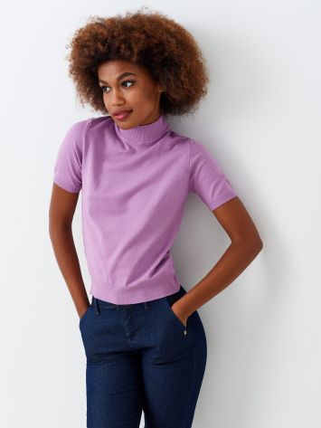 Turtleneck top, lilac Turtleneck top, lilac Rinascimento
