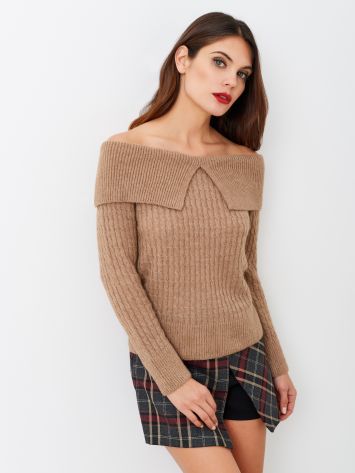Maglia Off-the-Shoulders Con Trecce   Rinascimento