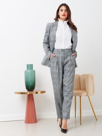 Pantaloni Carrot stampa Check  Rinascimento