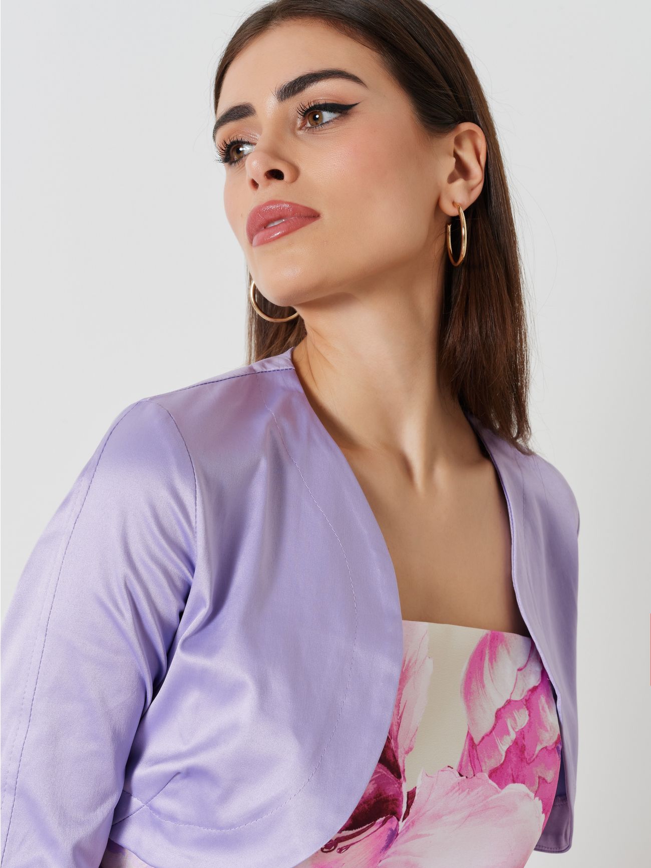 Lilac Satin Bolero shooty Shrug