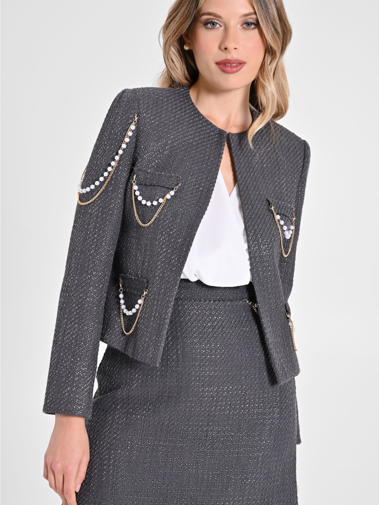 Rinascimento Giacca Corta in Tweed