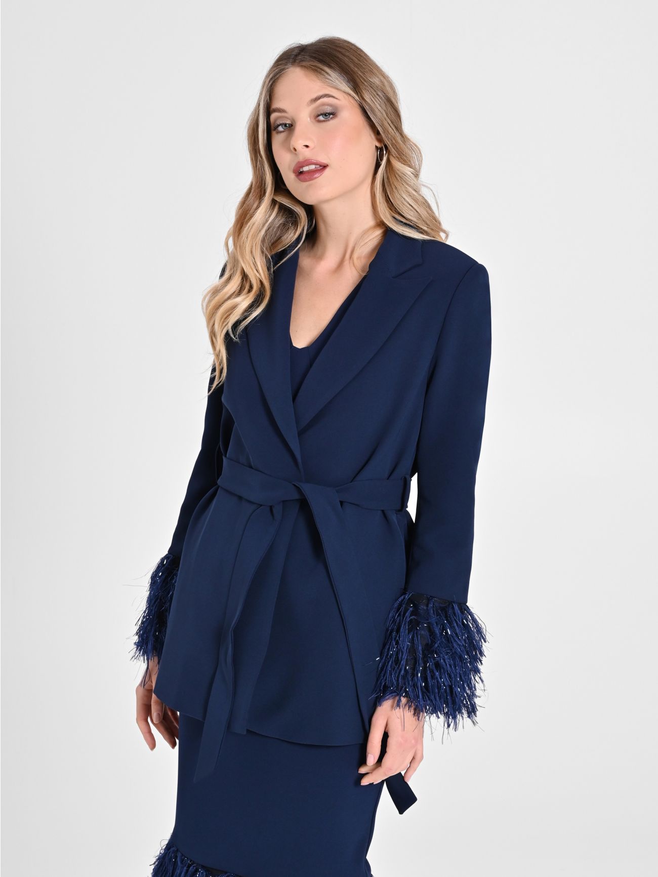 Rinascimento Giacca Piume Lurex